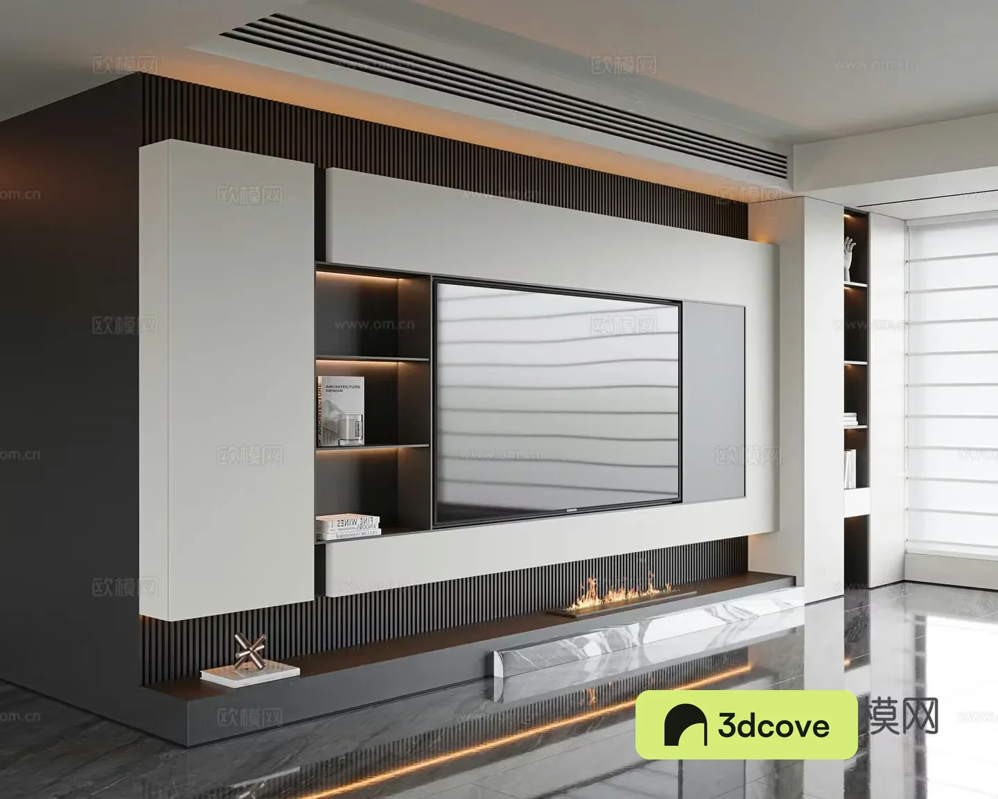Italian TV background wall Hanging TV background wall Embedded TV wall Grille TV background wall