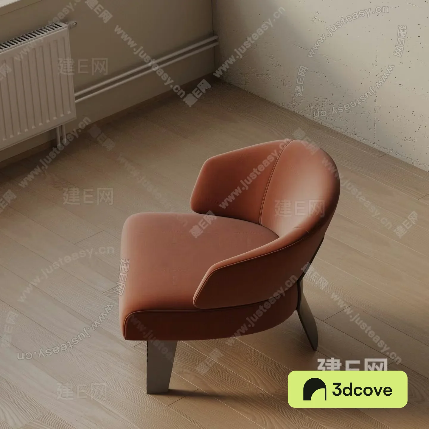 A Brown Chair In A Room