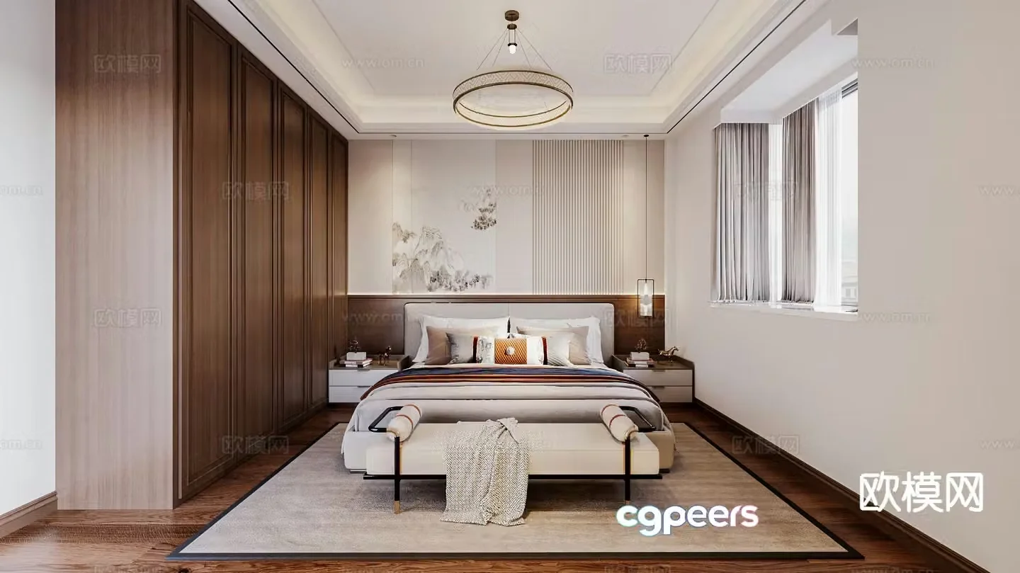 New Chinese style bedroom master bedroom elders room 3d model