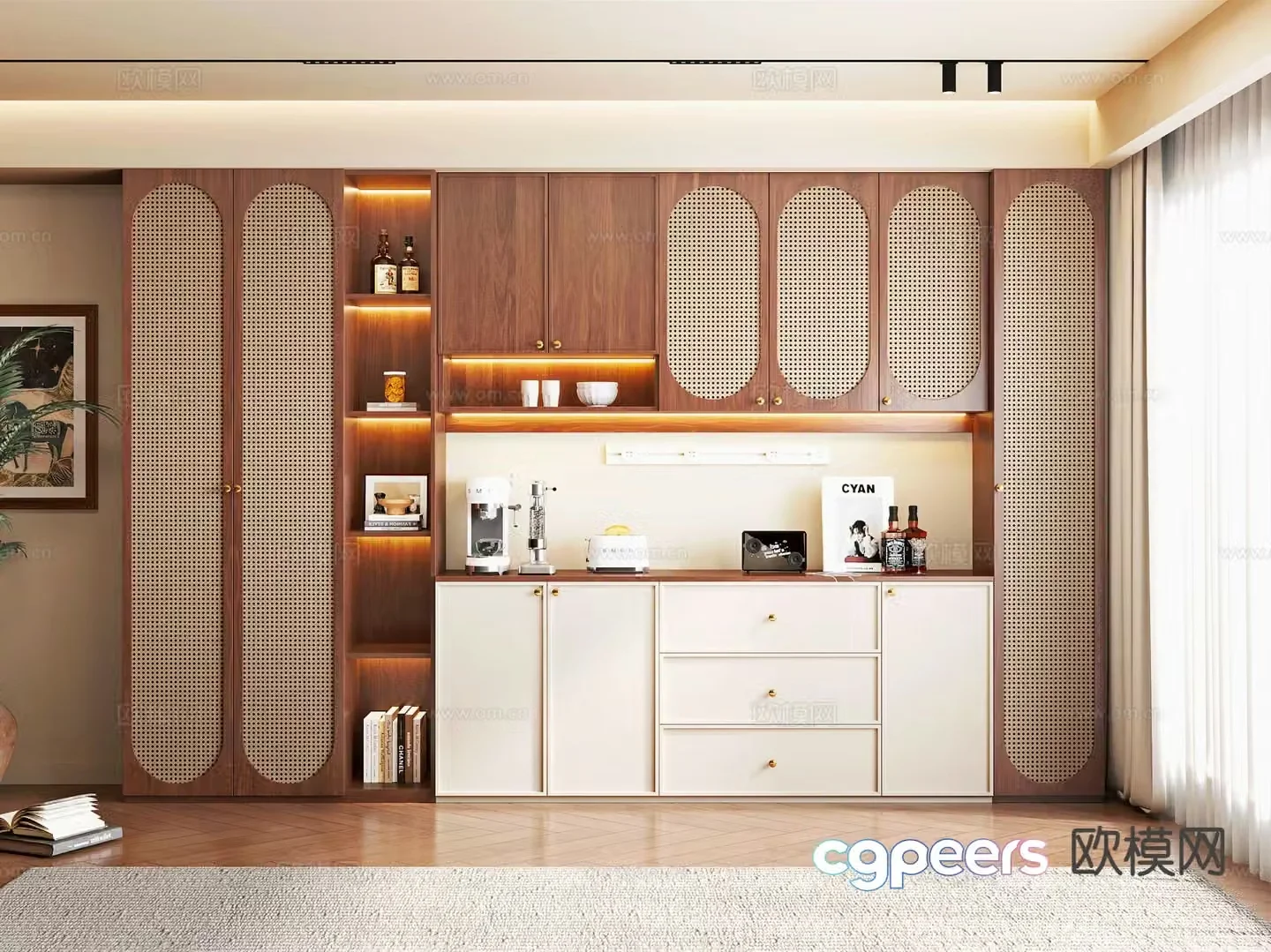 Medieval style sideboard 3d model