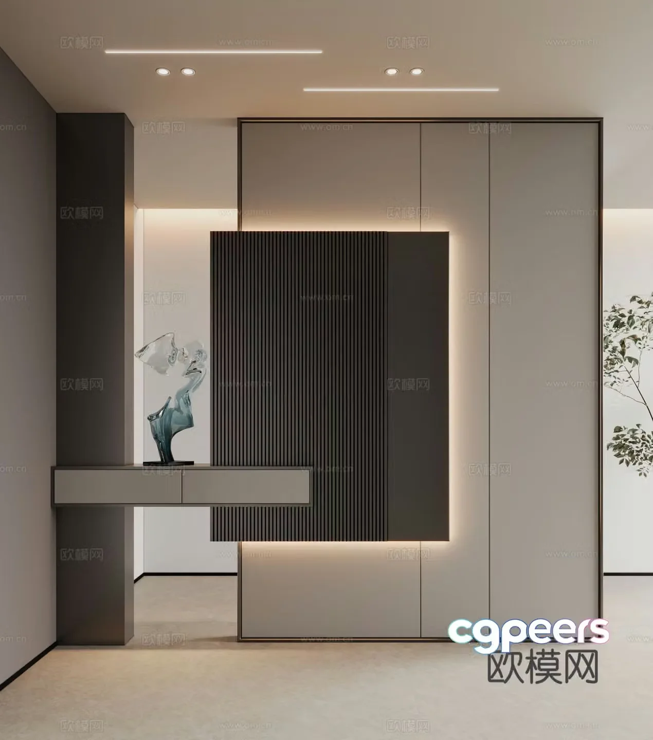 Modern entrance shoe cabinet partition cabinet 3d model