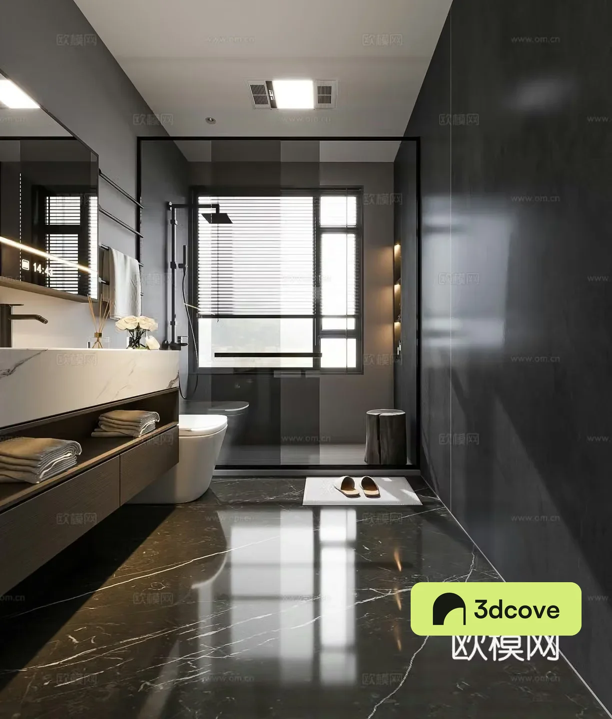 Modern bathroom cabinet washbasin mirror cabinet toilet shower room