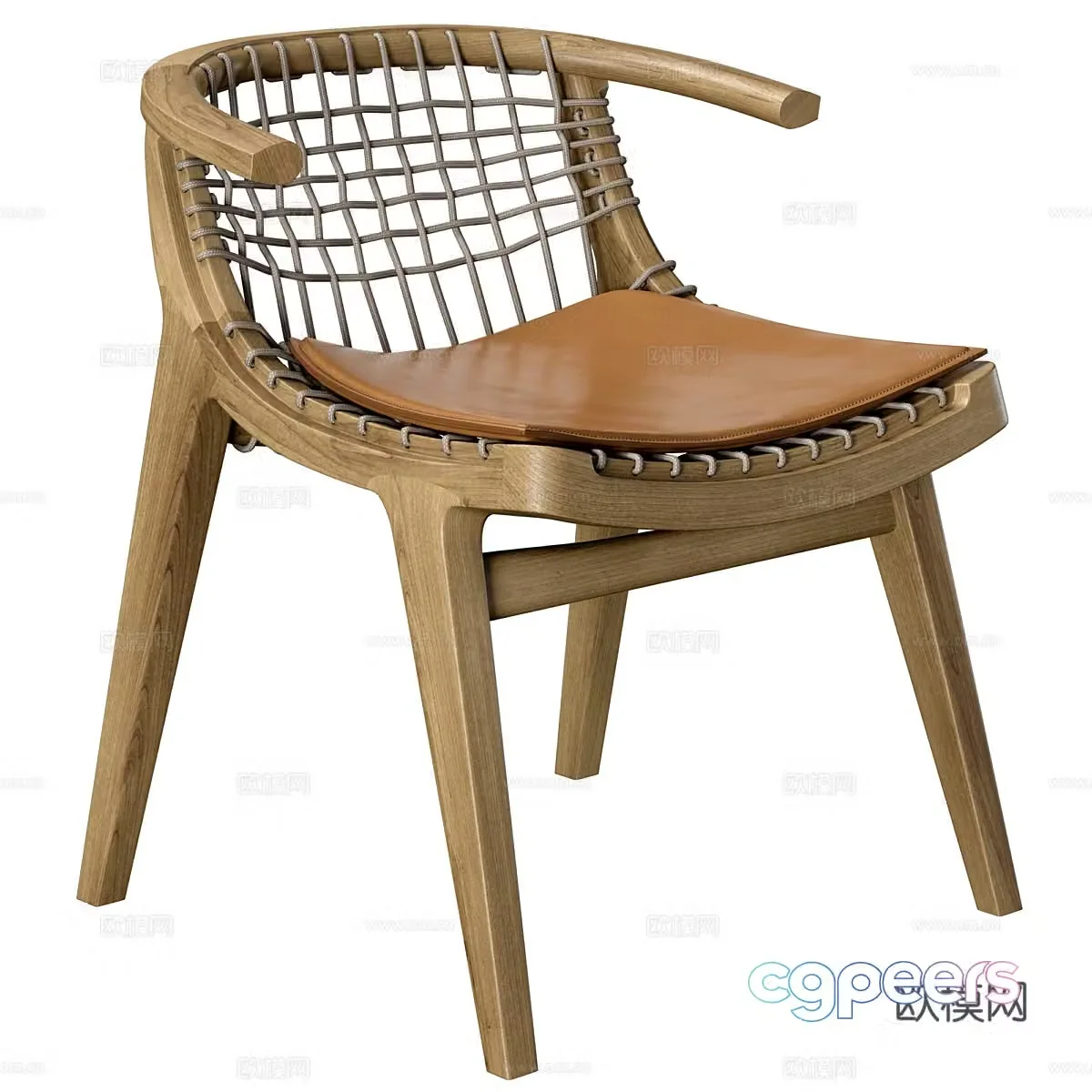 New Chinese style Wasabi Knoll Klismos chair 3d model
