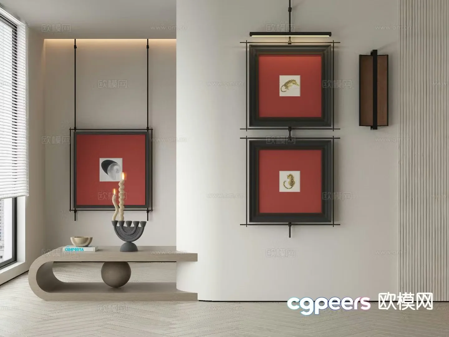 Modern art painting texture painting decorative painting 3d model