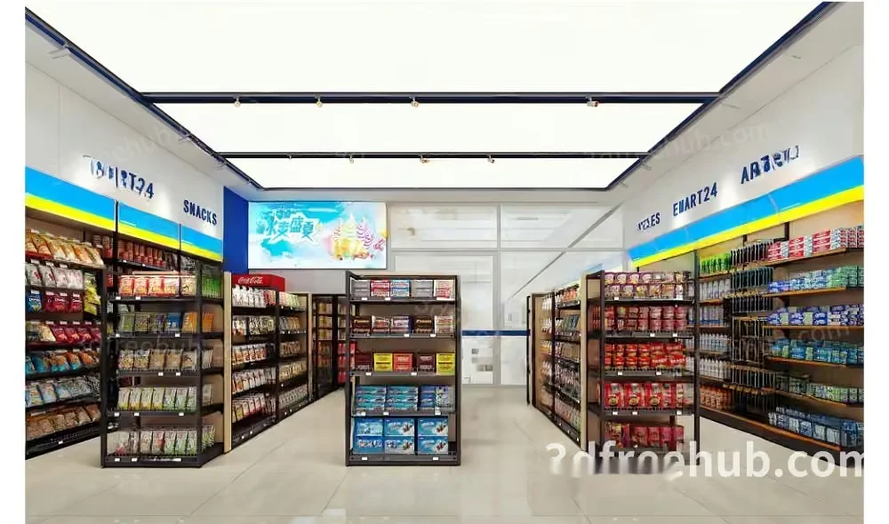 A Grocery Store 3D Model – 19694 – VRAY Render