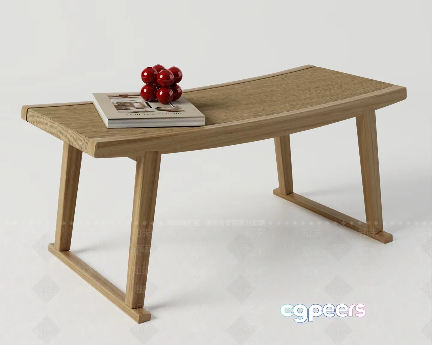 A Wooden Coffee Table 3D Model – 1940 – VRAY Render