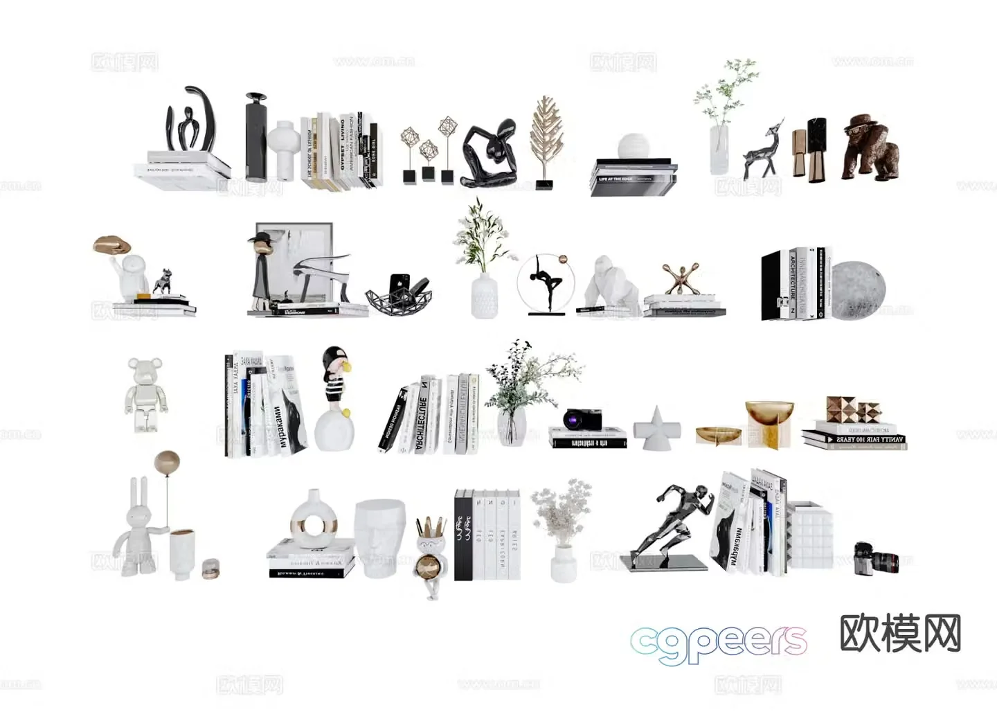 Books books jewelry ornaments 3d model