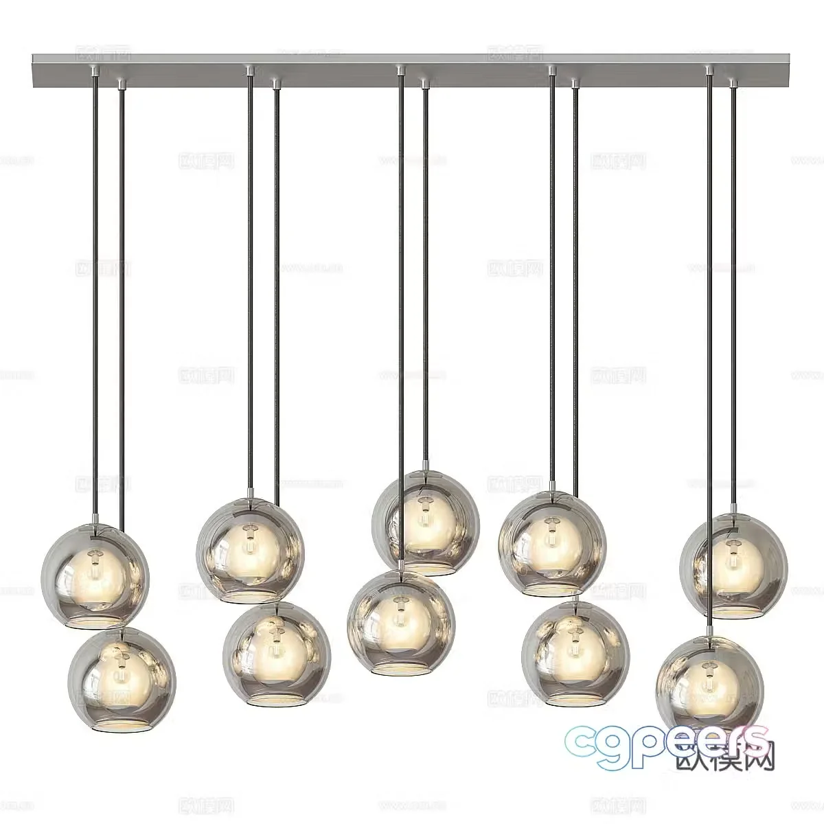 Modern Italian minimalist glass decorative chandelier 3d model