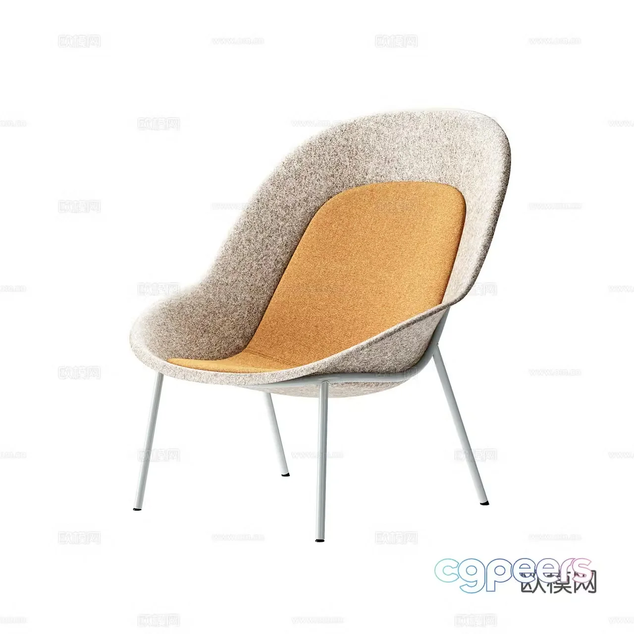 De Vorm modern leisure chair fabric leisure chair recliner armchair cloth chair 3d model