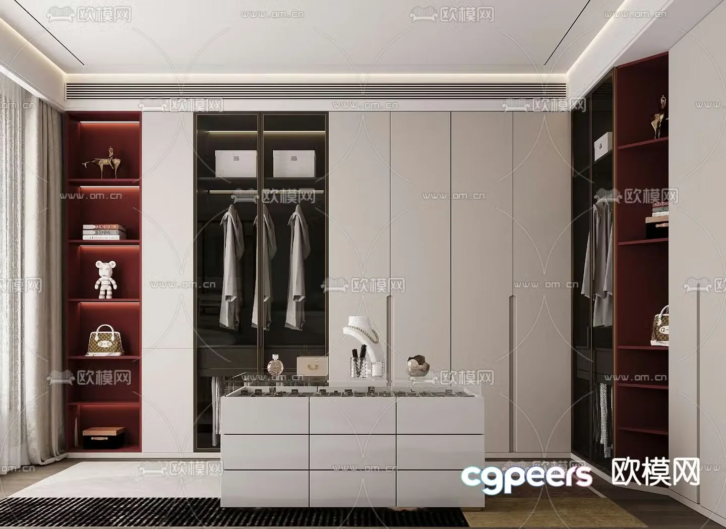 Light luxury cloakroom 3D model