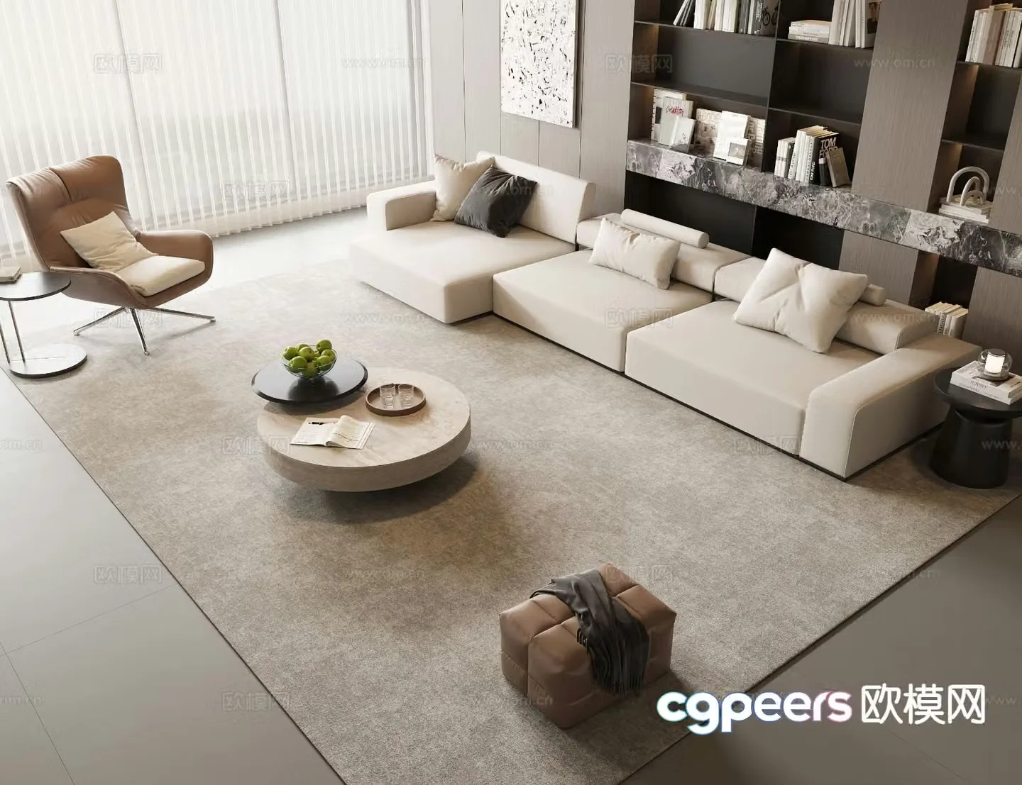 Modern sectional sofa 3d model