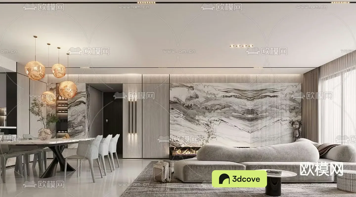 Modern living room dining room