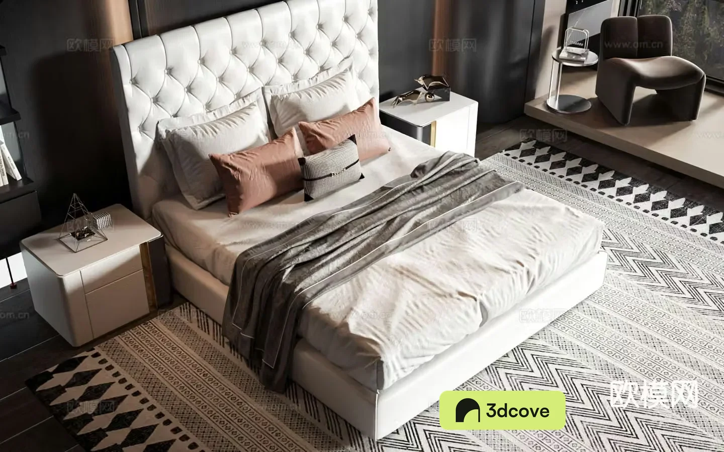 Cream style double bed