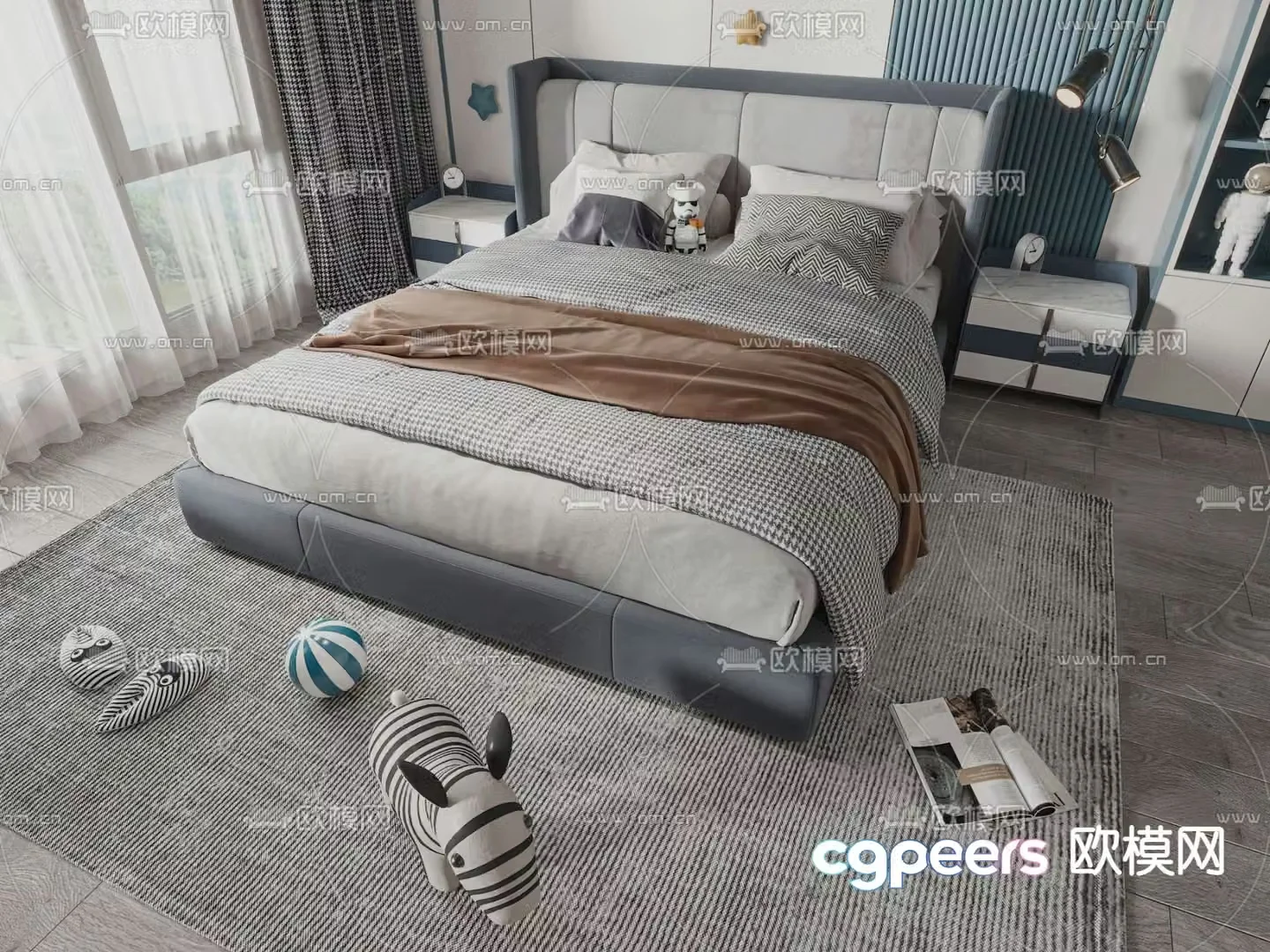 Modern children’s bed 3d model