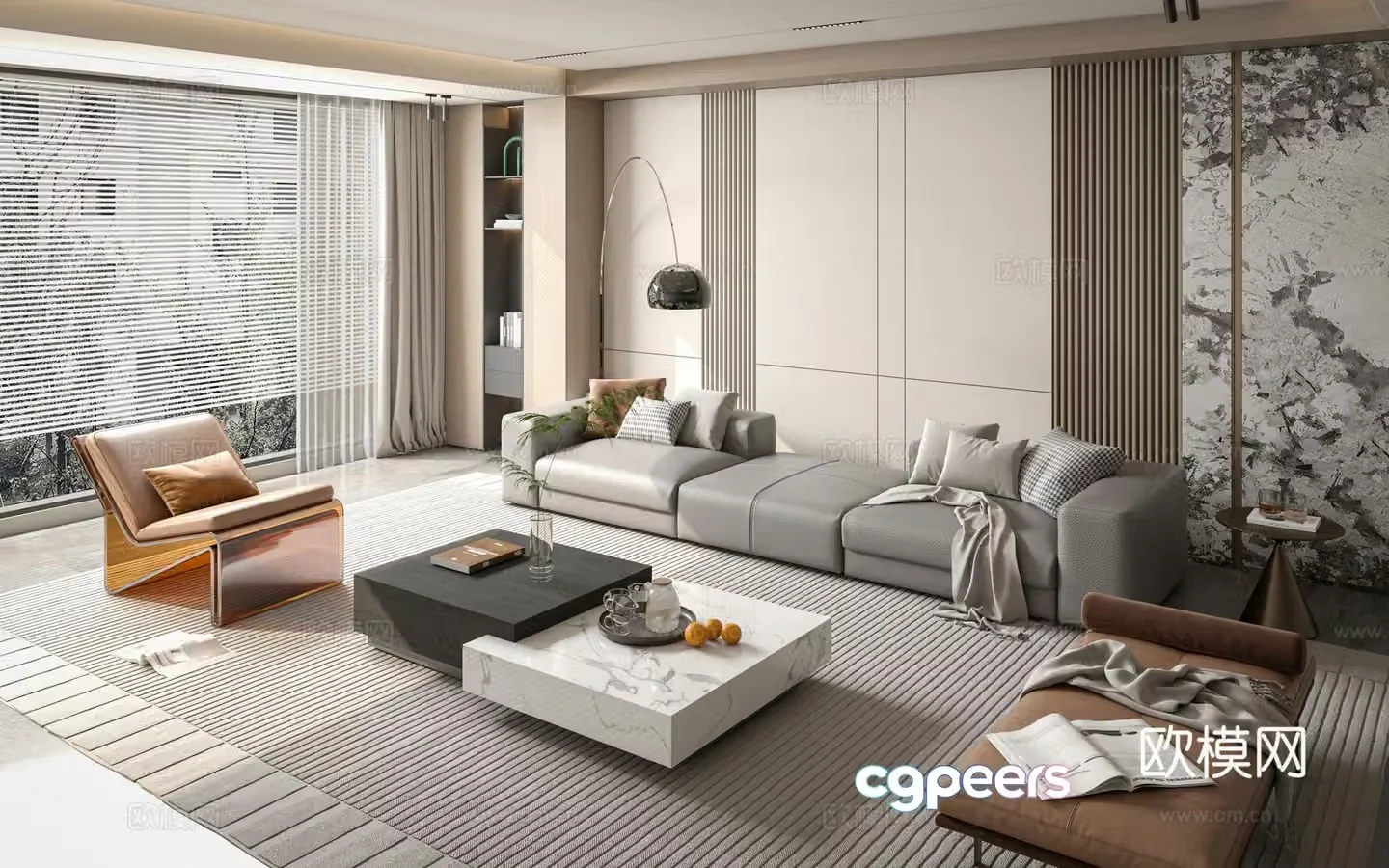 minotti modular sofa 3d model