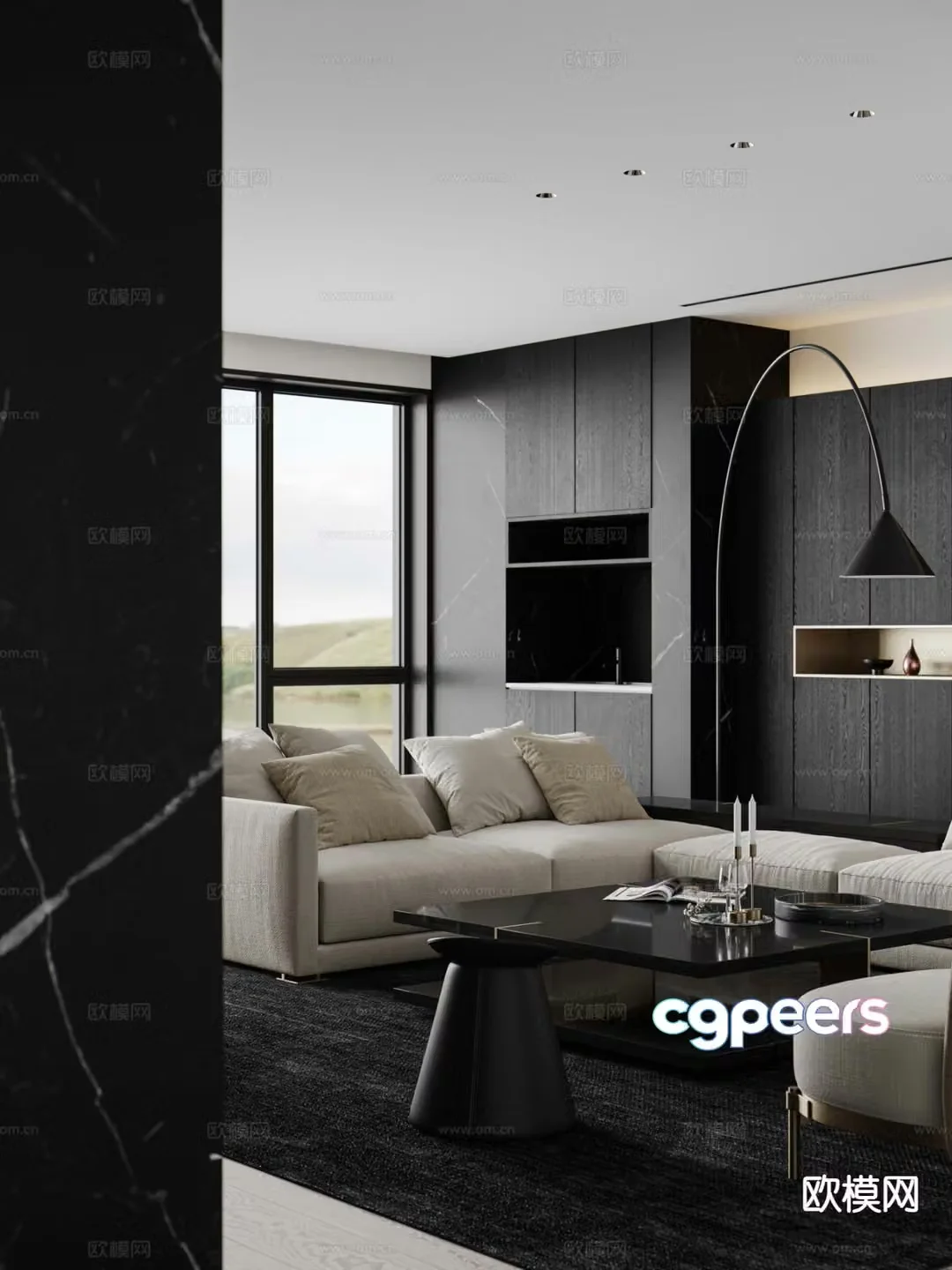 Modern sectional sofa 3d model