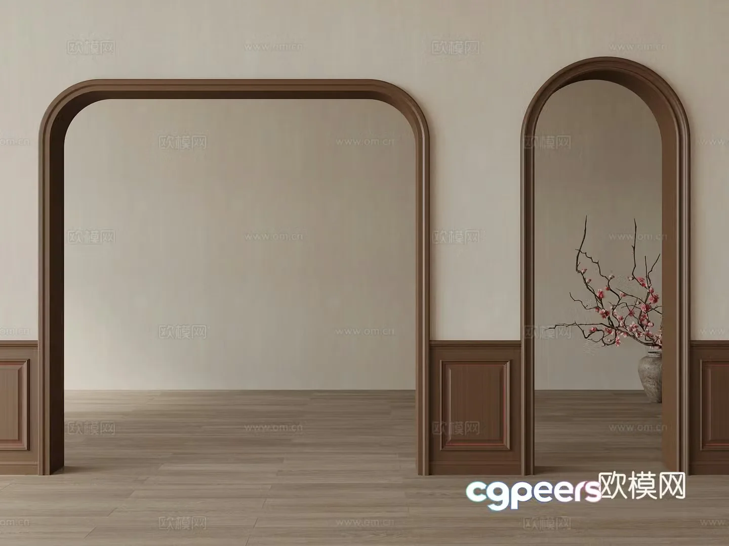 Modern door cover door crossing arc wall panel wall skirt 3d model