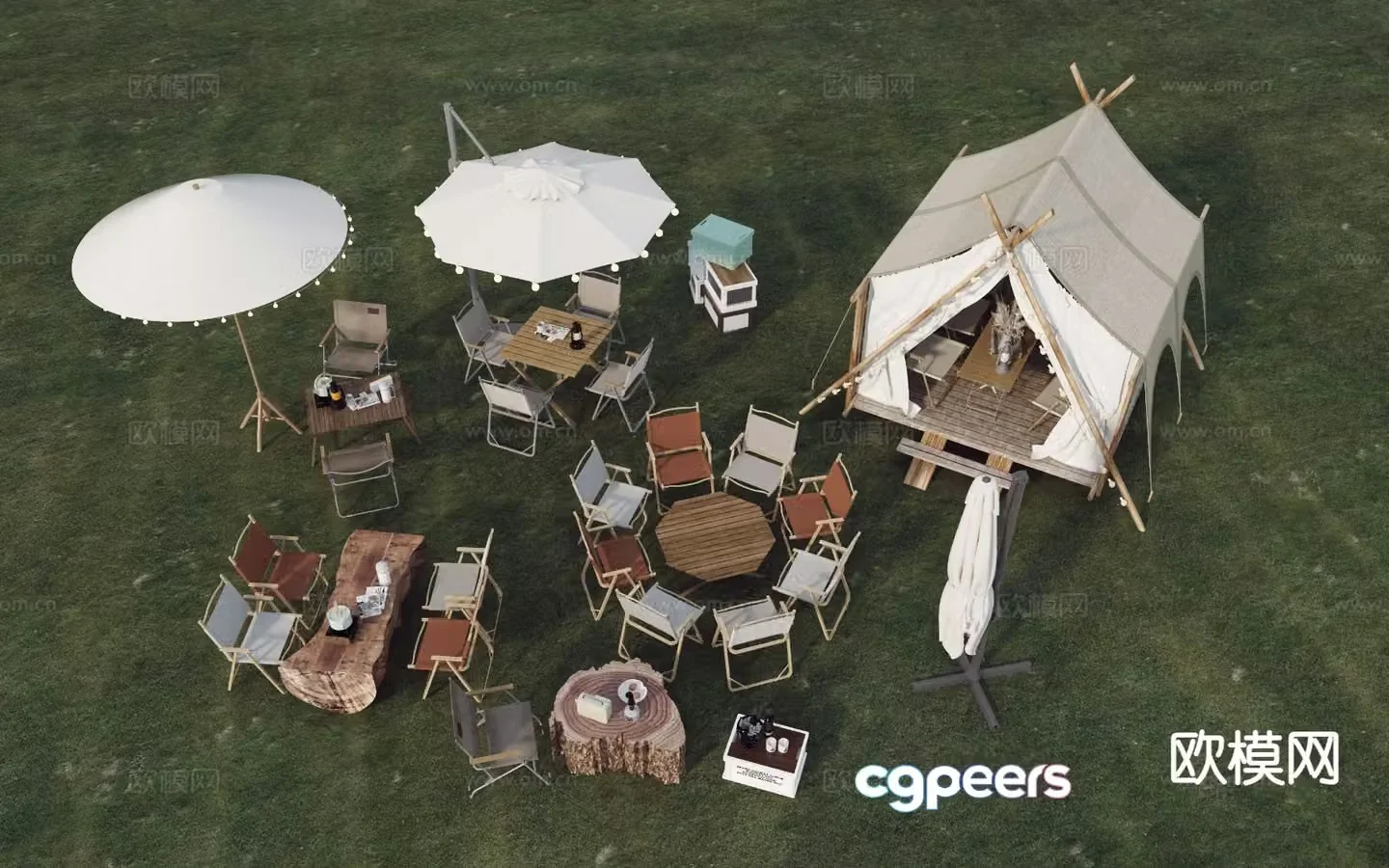 Modern outdoor tent 3d model