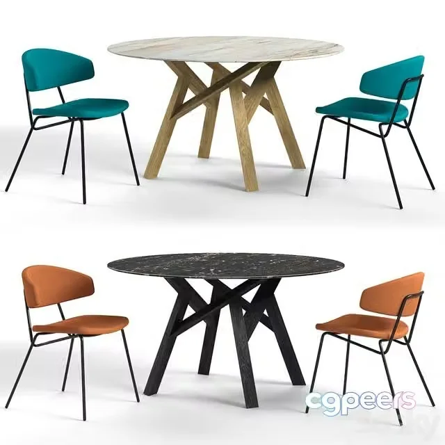 3ds Max Free – Calligaris sophia chair and jungle table