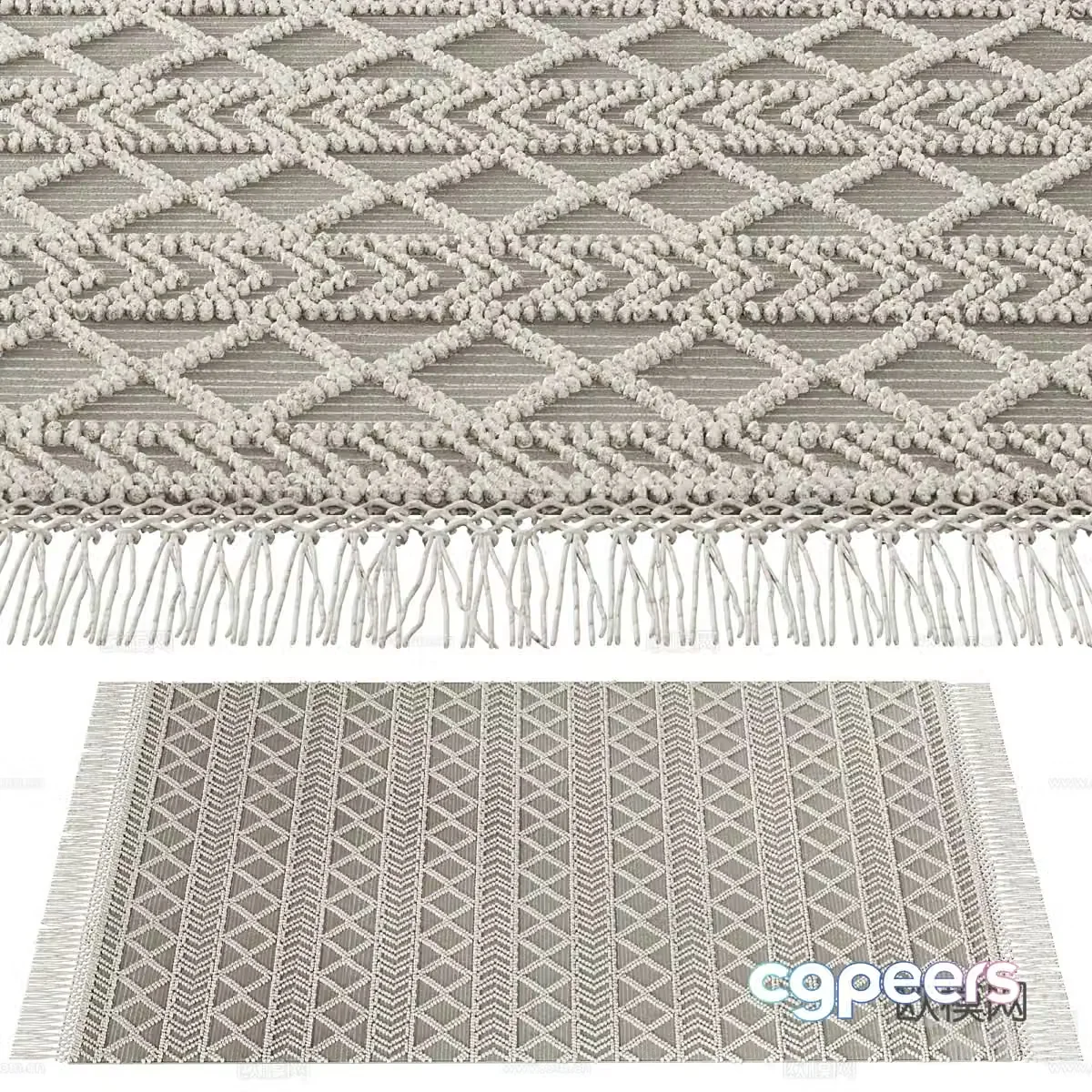 Modern Nordic Wasabi woven carpet 3d model