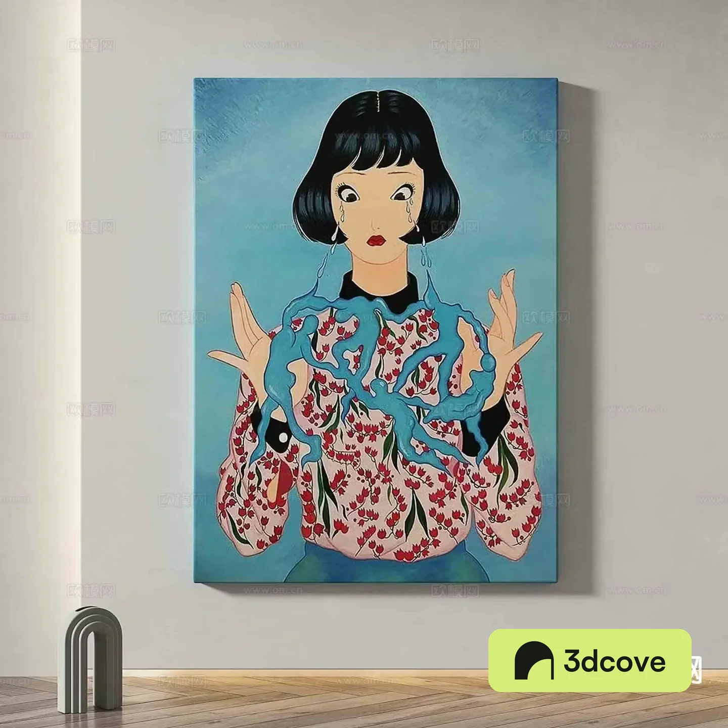 Character hanging painting comic style decorative painting