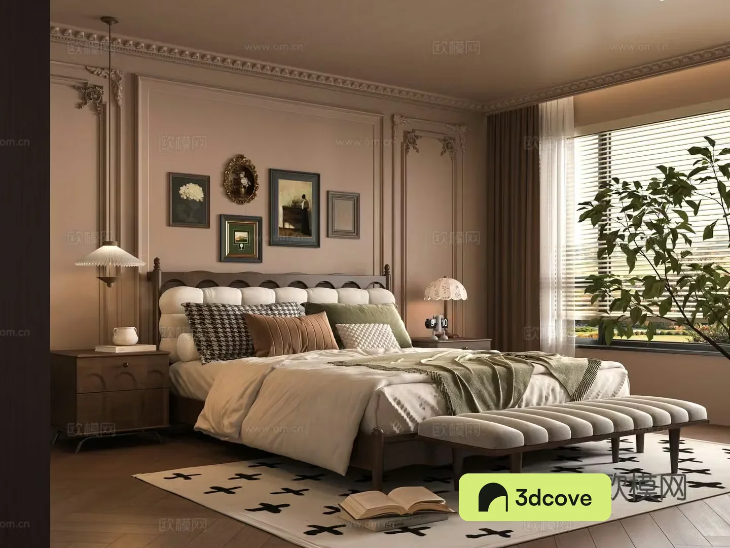 Middle-aged bedroom 3d model