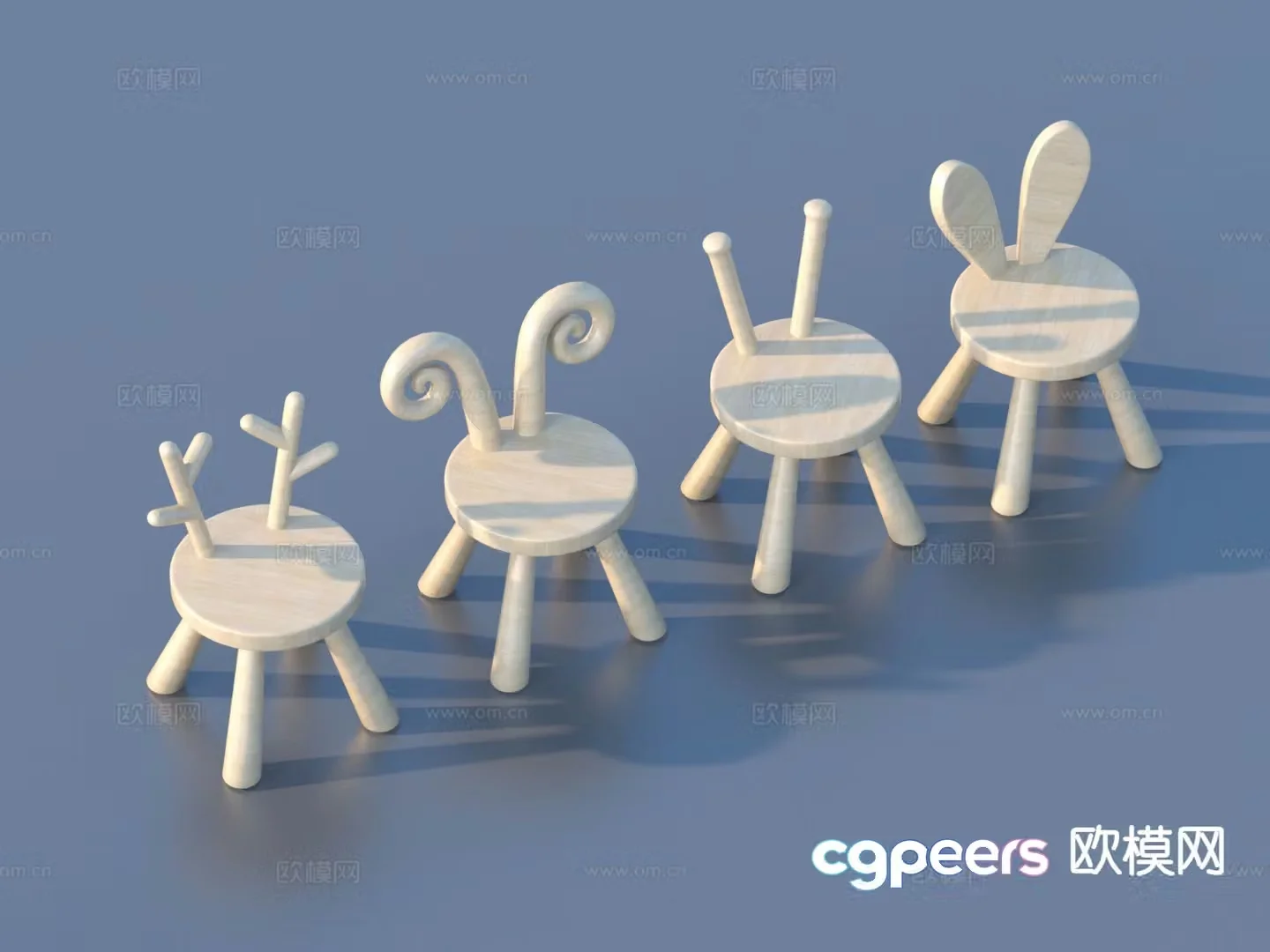 Children’s chair cartoon chair stool 3d model