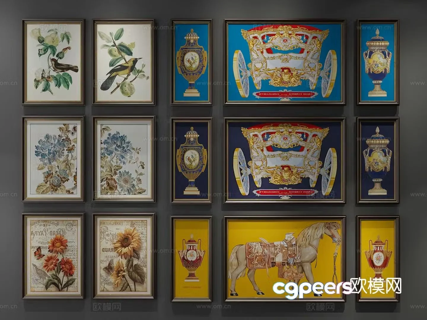European art painting decorative painting 3d model