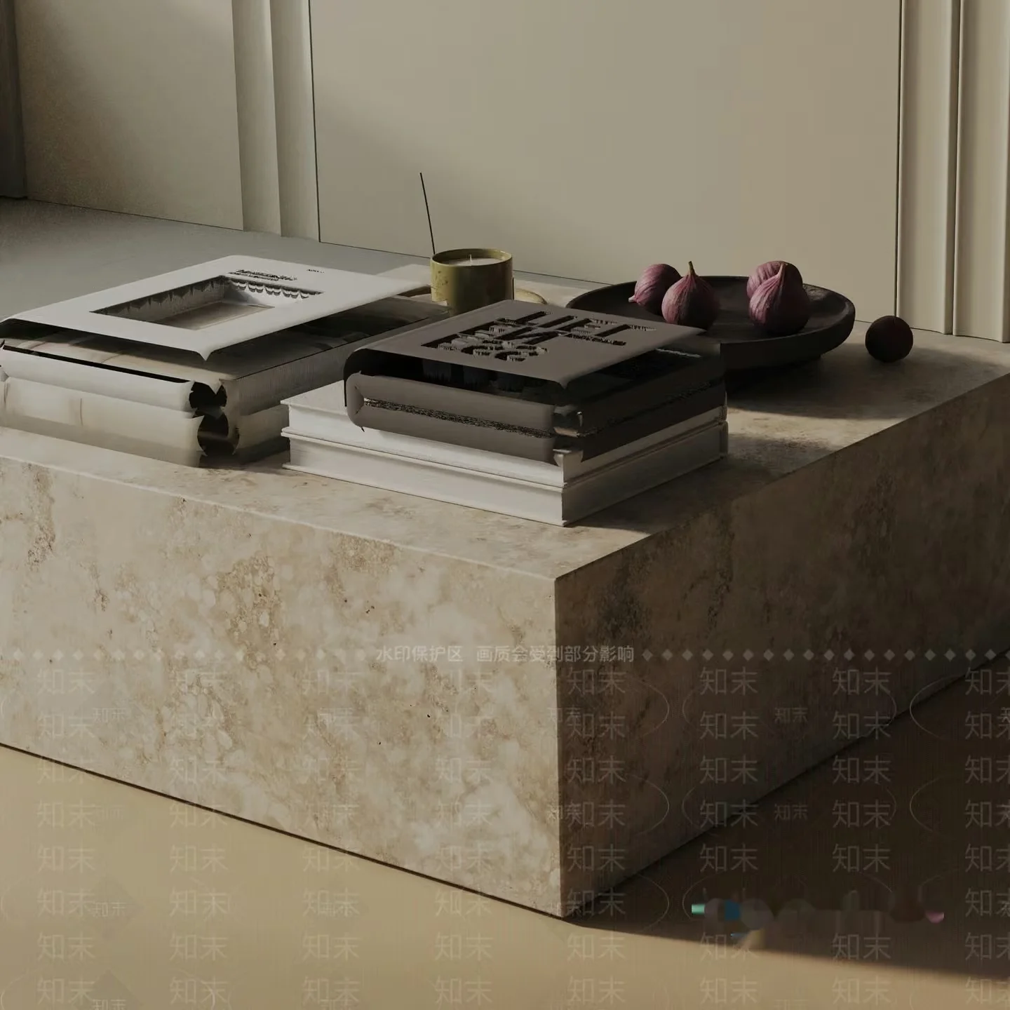 Modern Marble Table 3D Model – 1950 – VRAY Render