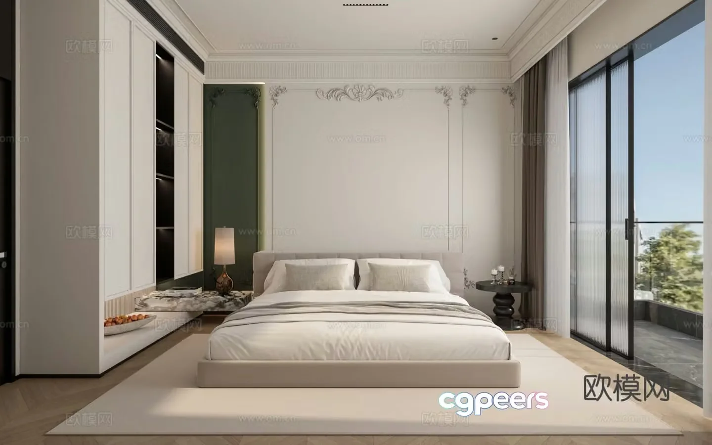 French master bedroom bedroom 3d model