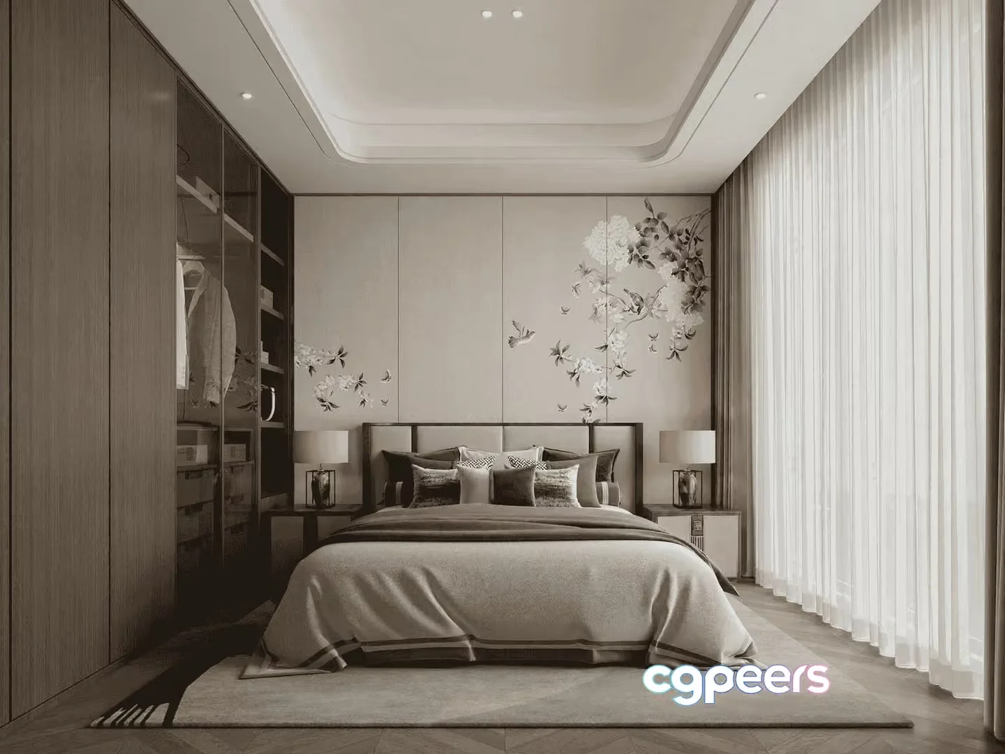 Cozy Modern Bedroom 3D Model – 10951 – VRAY Render