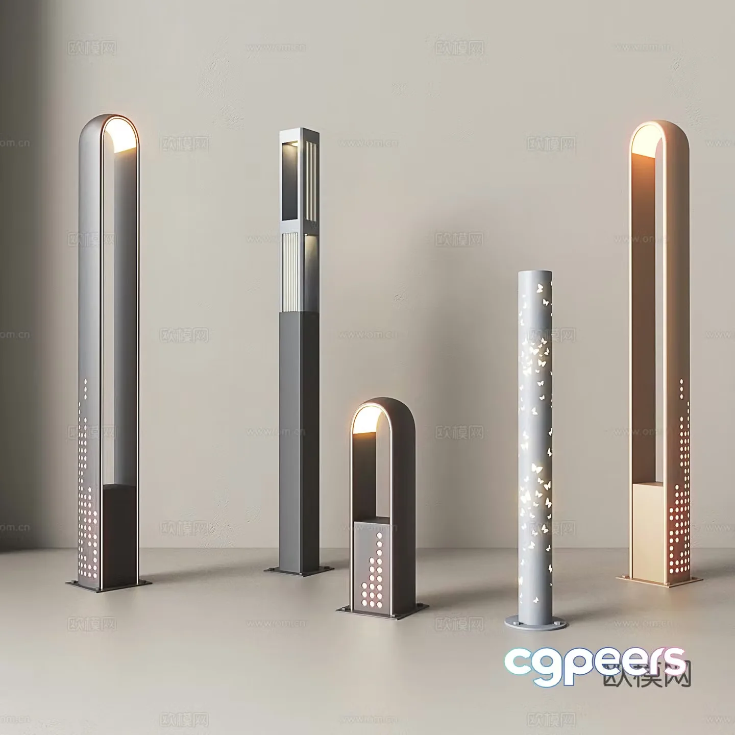 Outdoor lawn lights garden lights street lights 3d model