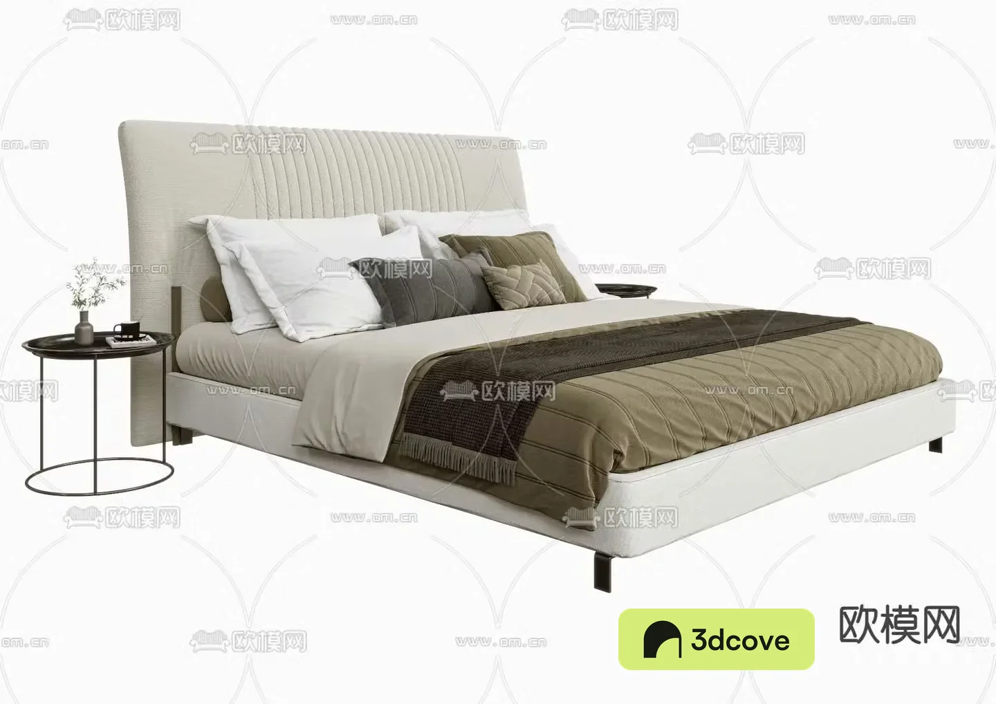 Poliform modern off-white double bed