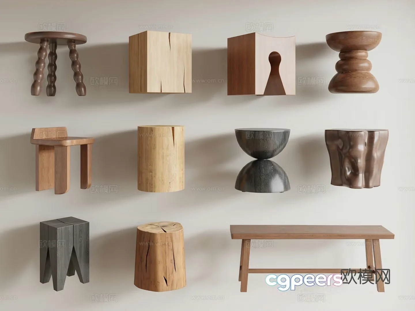 Modern stool 3d model