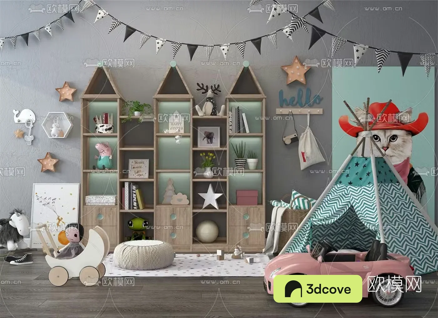 Nordic children’s cabinet toy tent