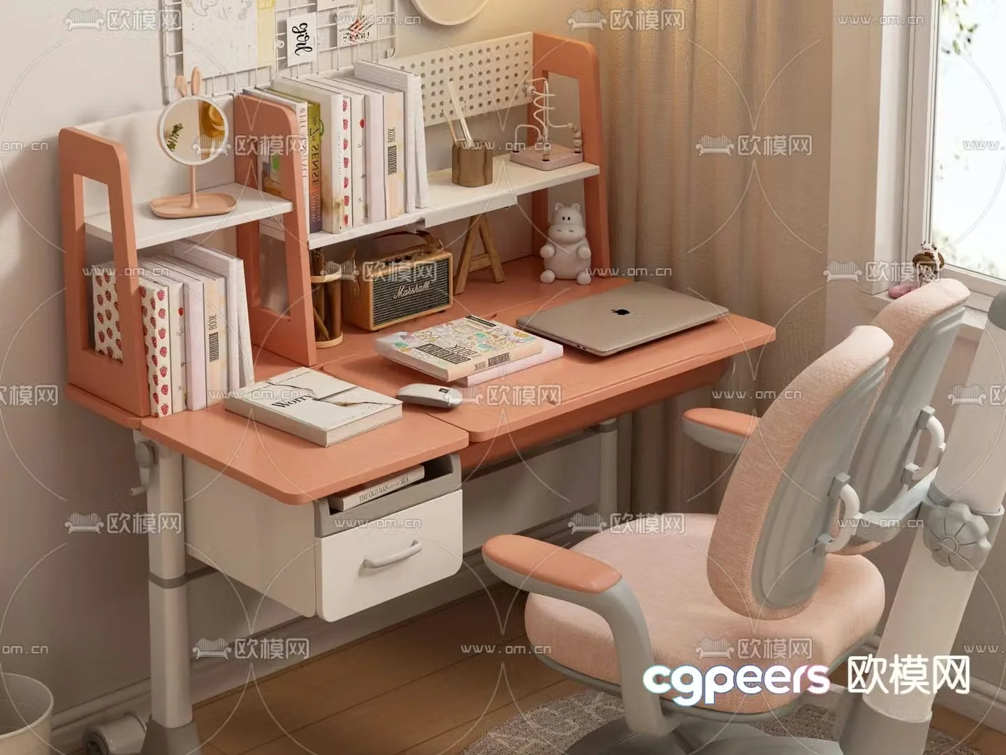 Children’s desk and chair Children’s study table 3d model