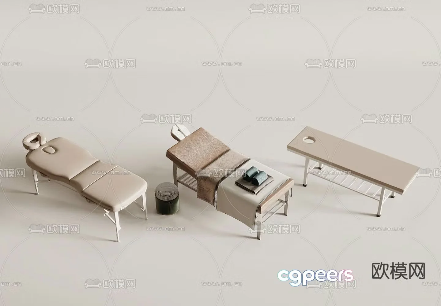 Massage bed beauty bed shampoo bed 3d model