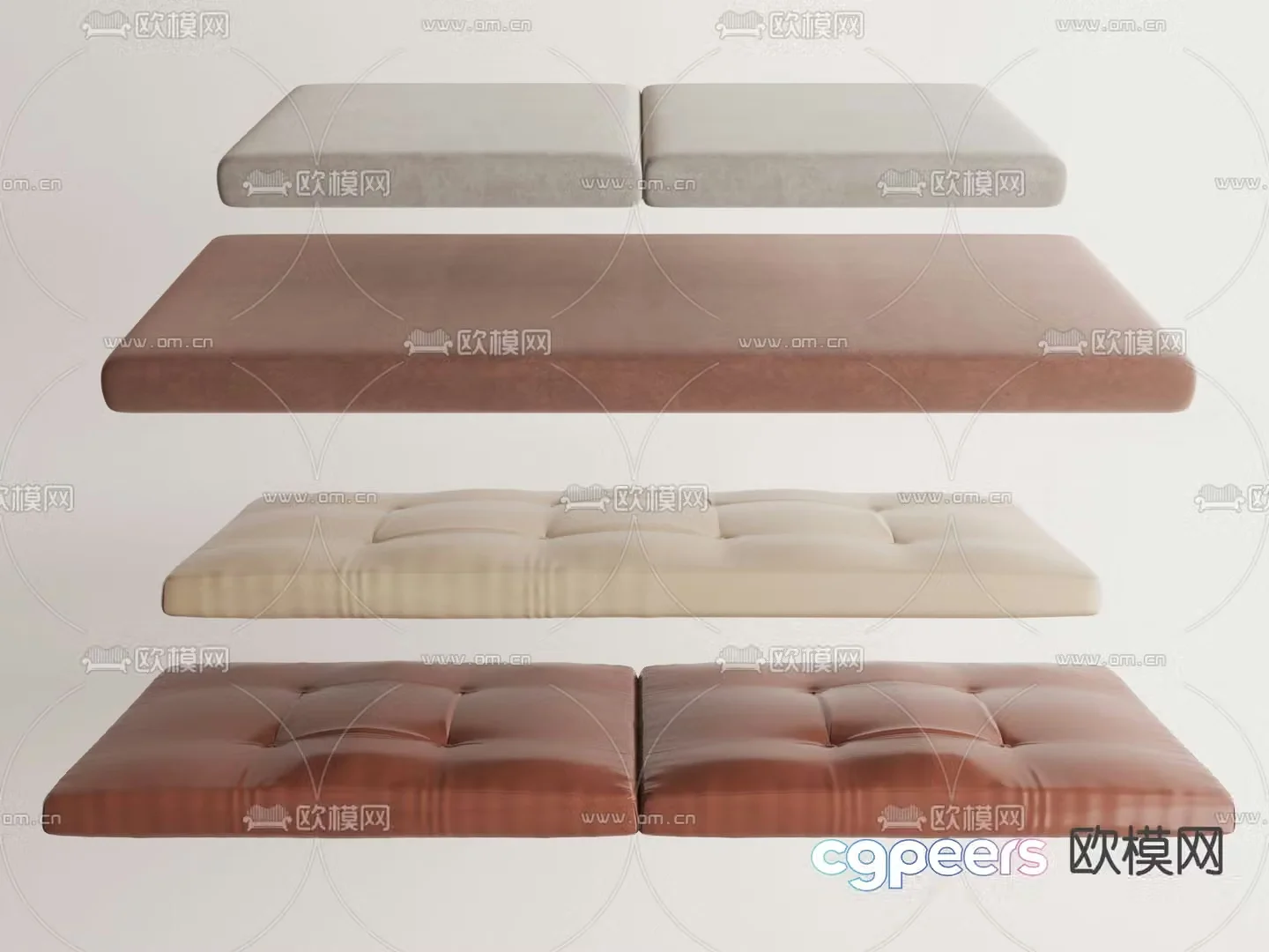 Cushion seat cushion bay window cushion 3d model