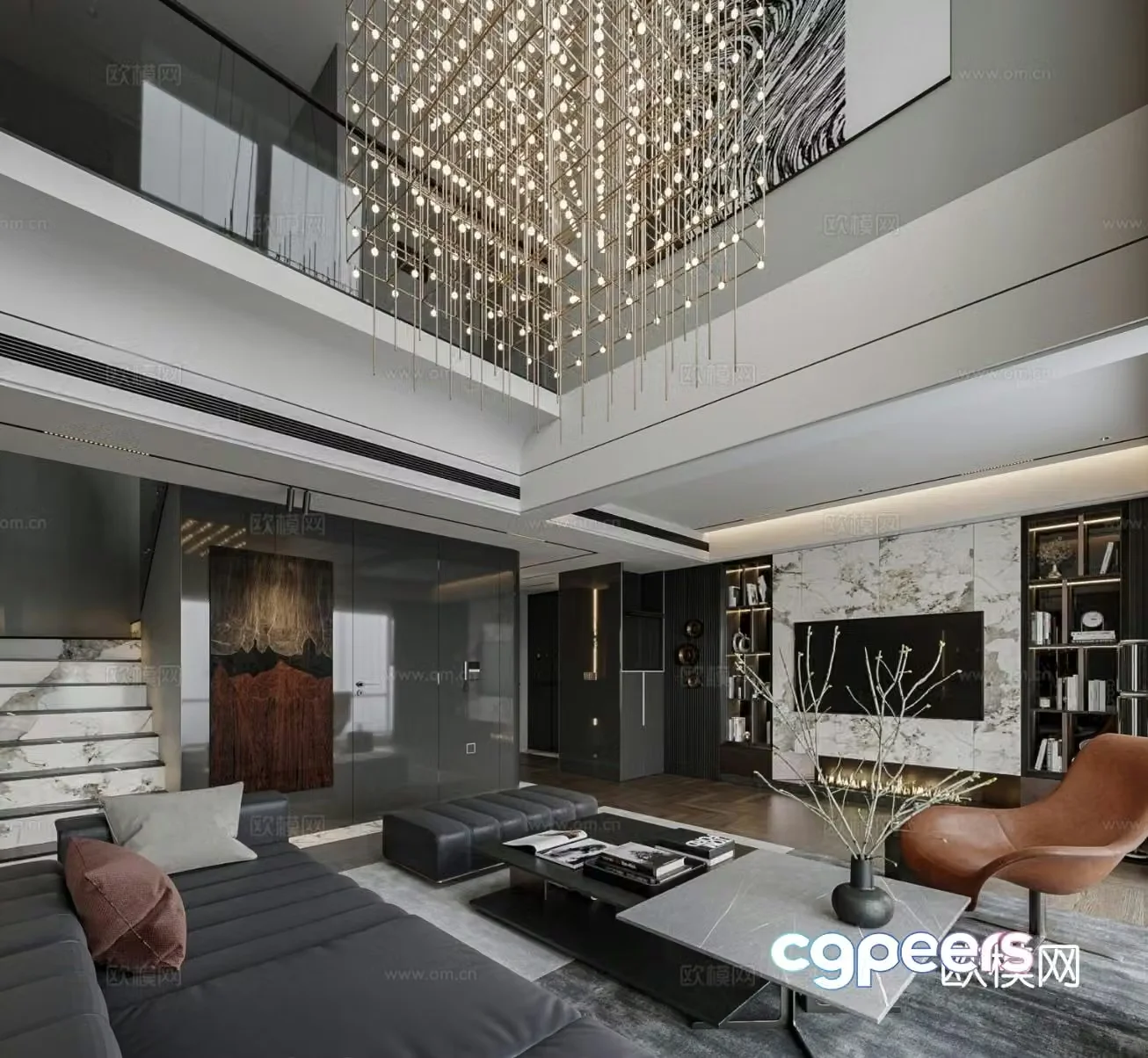 Villa lobby hollow villa 3d model