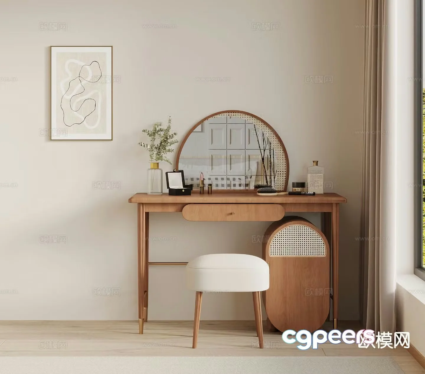Wabi Sabi dressing table dressing table 3d model