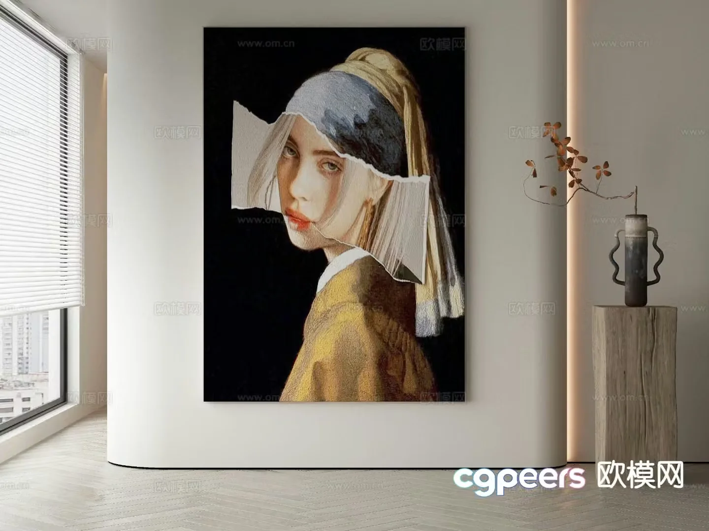 Modern art painting figure painting decorative painting 3d model