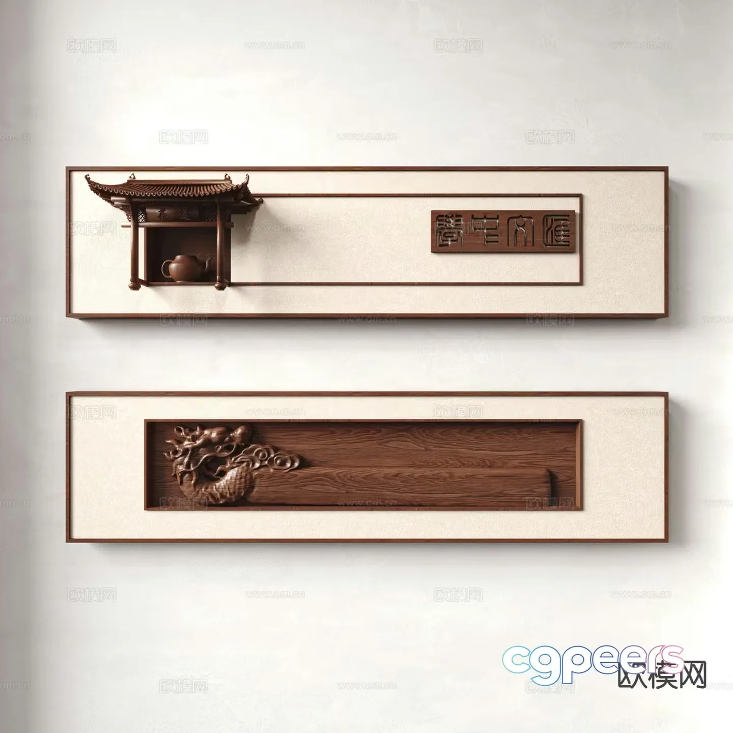 New Chinese style decorative painting hanging painting 3d model
