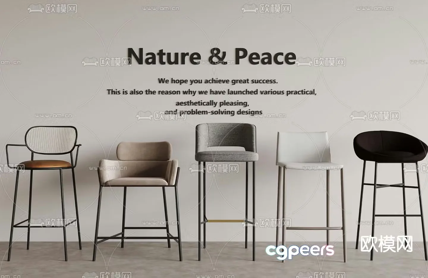 Modern bar stool bar stool 3d model