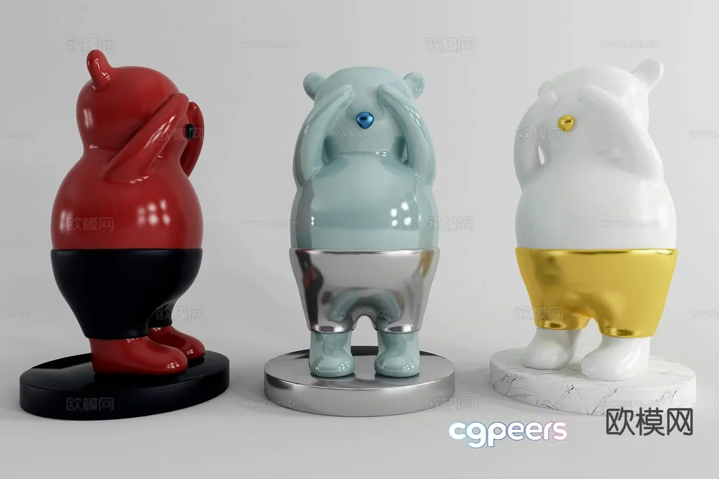 Cartoon sculpture bear sculpture cute sketch 3d model