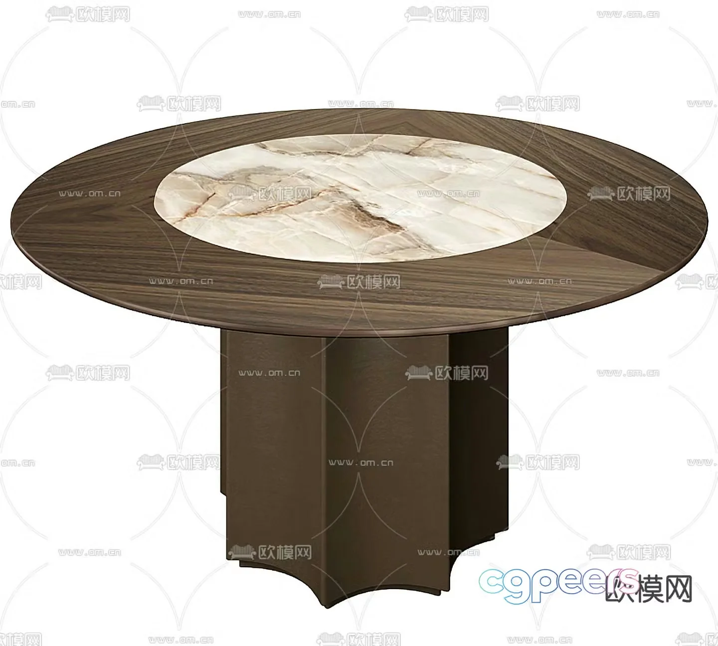 Minotti round dining table 3d model