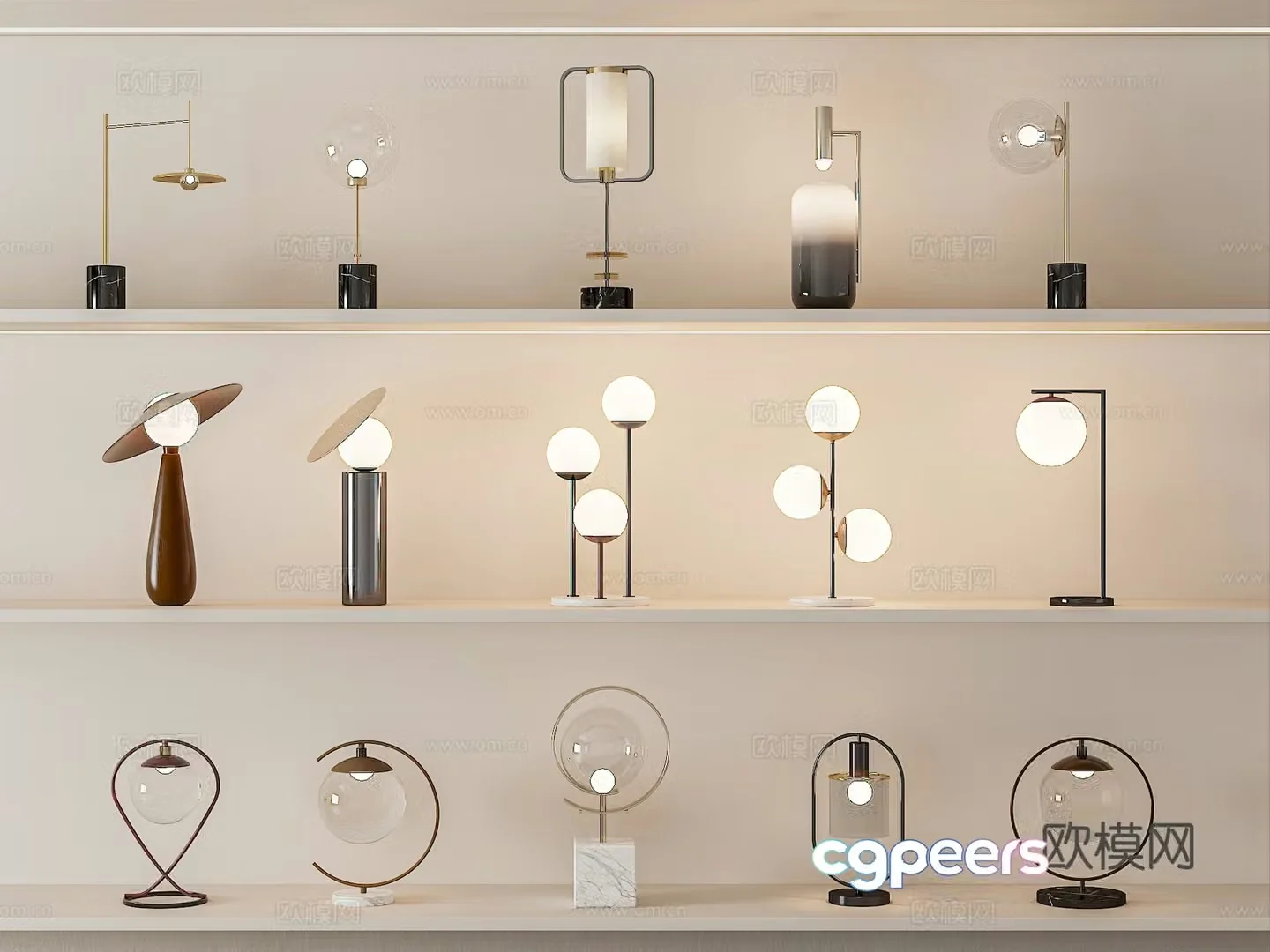 Modern desk lamp Art desk lamp Special-shaped desk lamp Glass desk lamp Metal desk lamp 3D model