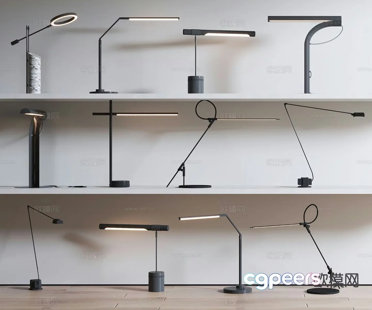 Modern desk lamp metal desk lamp eye protection desk lamp 3d model