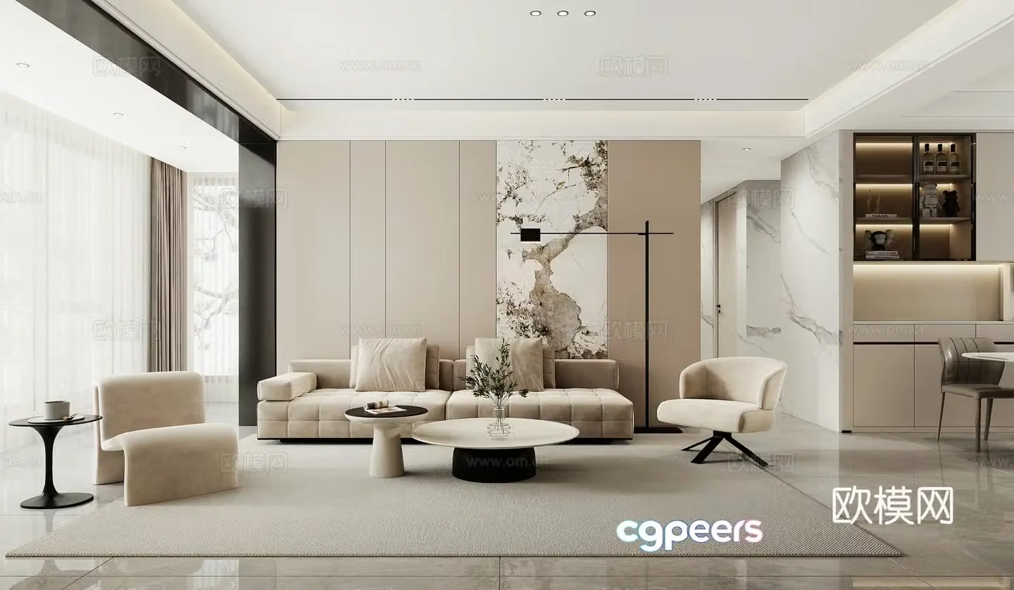 Modern living room 3d model
