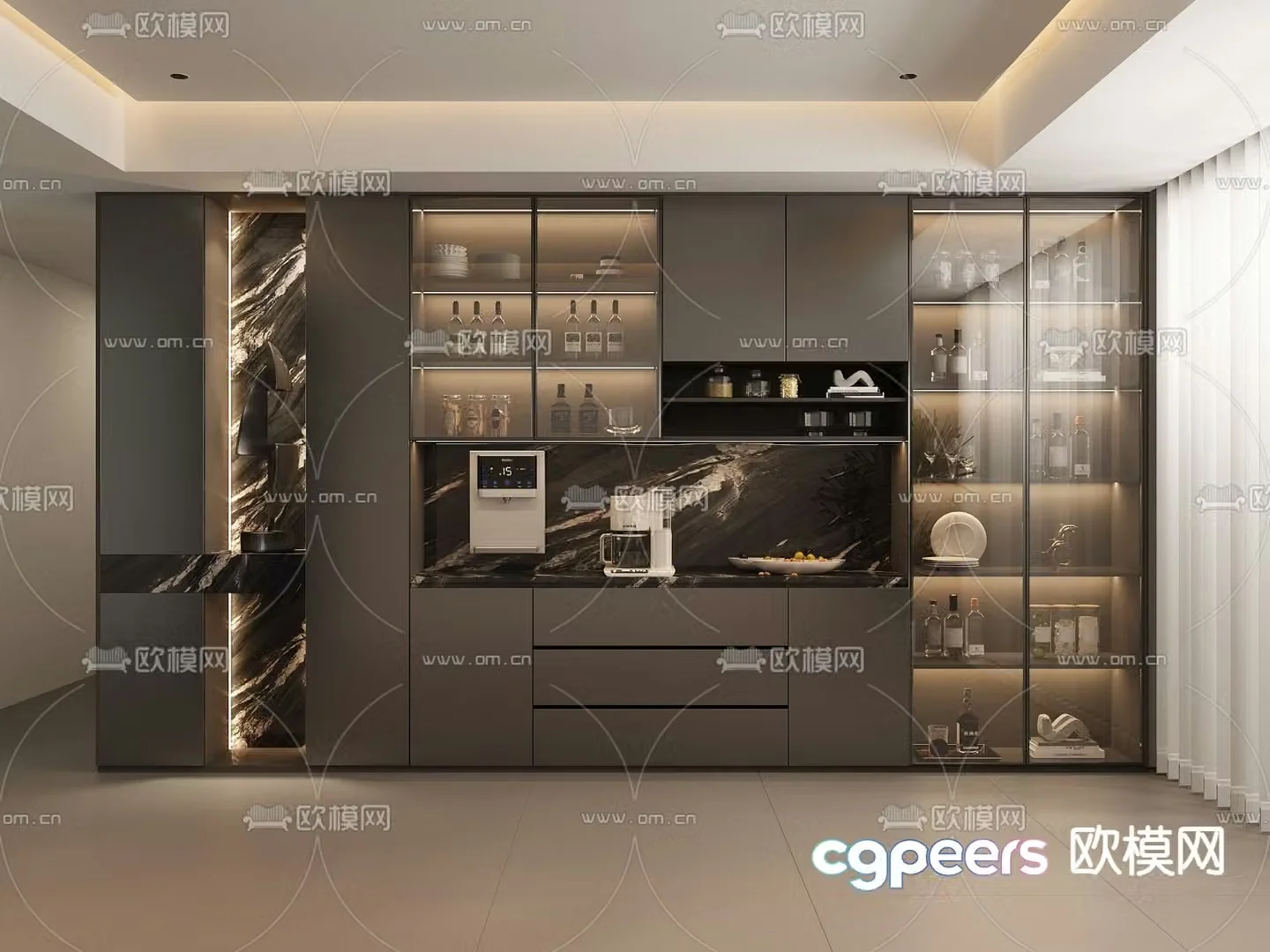 Modern wine cabinet sideboard 3d model