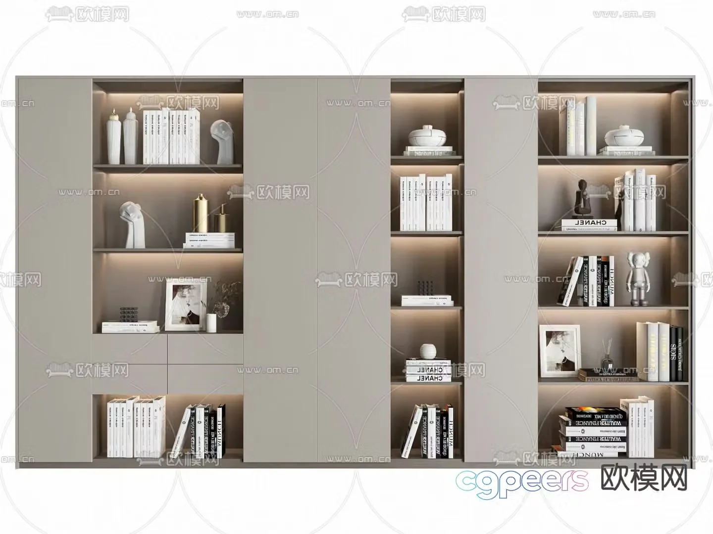 Modern bookcase 3d model